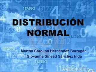 DISTRIBUCIÓN
NORMAL
Martha Carolina Hernández Barragán.
Giovanna Sinead Sánchez Inda
 