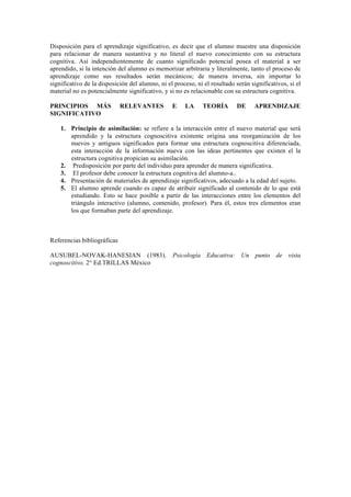 10. aprendizaje significativo de david ausubel | PDF