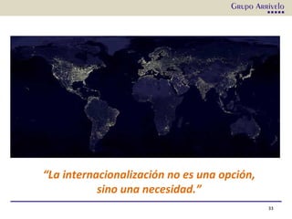 33
“La internacionalización no es una opción,
sino una necesidad.”
 