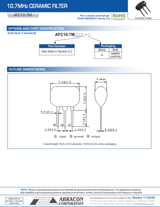 Data Sheet 10 7 MHz Ceramic Filter PDF data-sheet-10-7-mhz-ceramic-filter-pdf