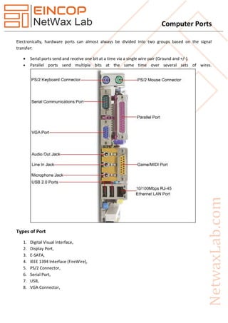 Computer Ports | PDF | Computer Peripherals | Computing