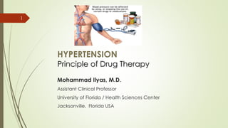 HYPERTENSION
Principle of Drug Therapy
Mohammad Ilyas, M.D.
Assistant Clinical Professor
University of Florida / Health Sciences Center
Jacksonville, Florida USA
1
 