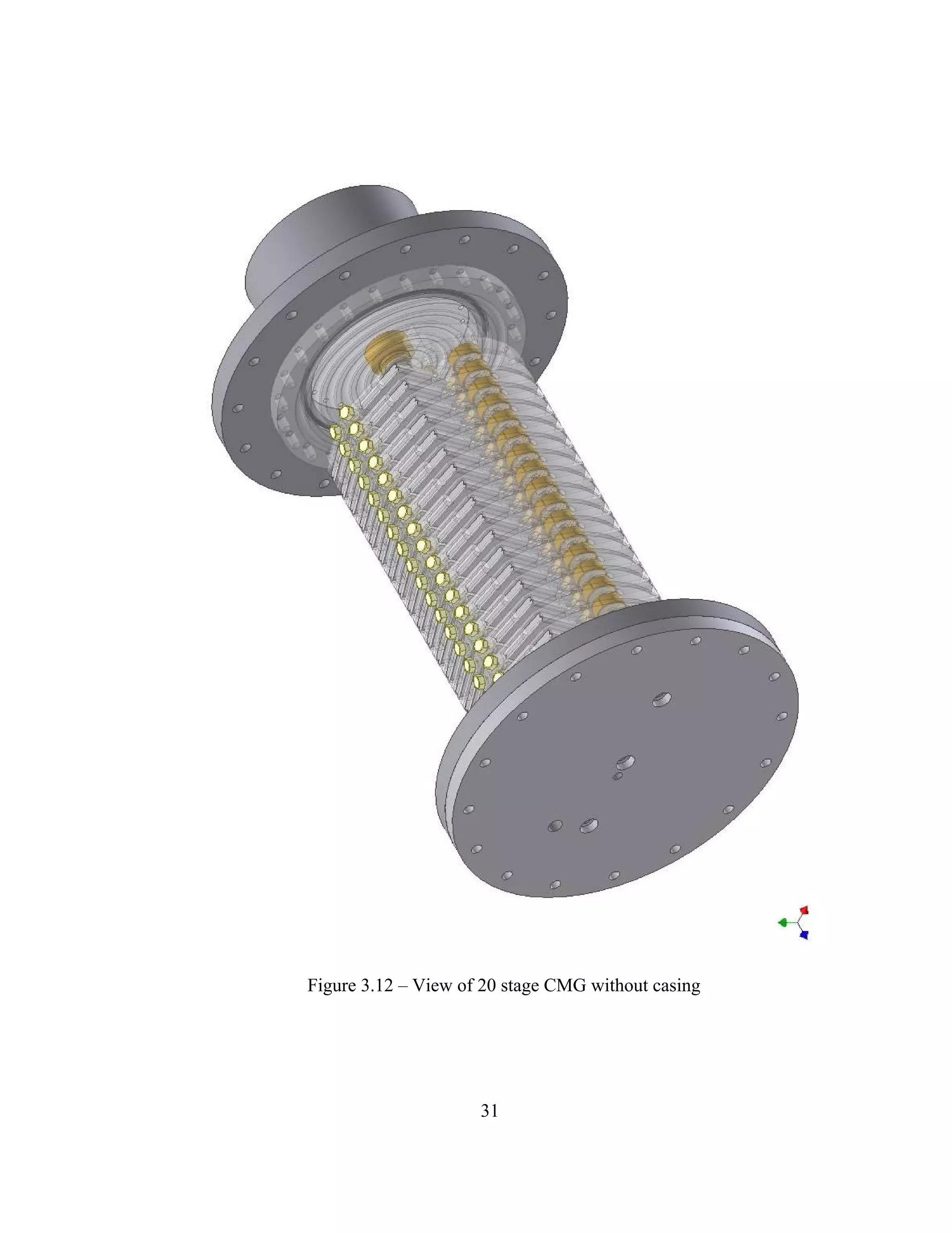 31
Figure 3.12 – View of 20 stage CMG without casing
 