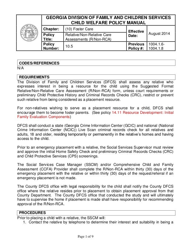 10 5 Relative Non Relative Care Assessment