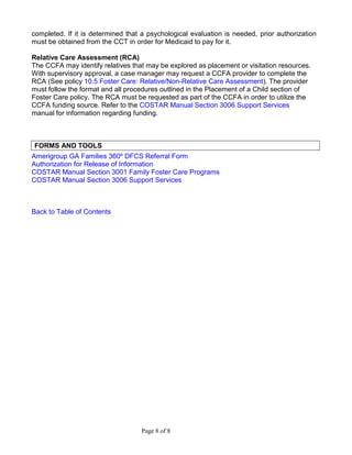 Cfcaa Paperwork 10.10 comprehensive child and family assessment (ccfa) | PDF