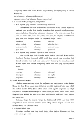 Makalah Analisis Kesalahan Berbahasa Indonesia