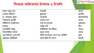বিখ্যার্ িযবিিশ্তর উপনাম ও উপাবধান
 