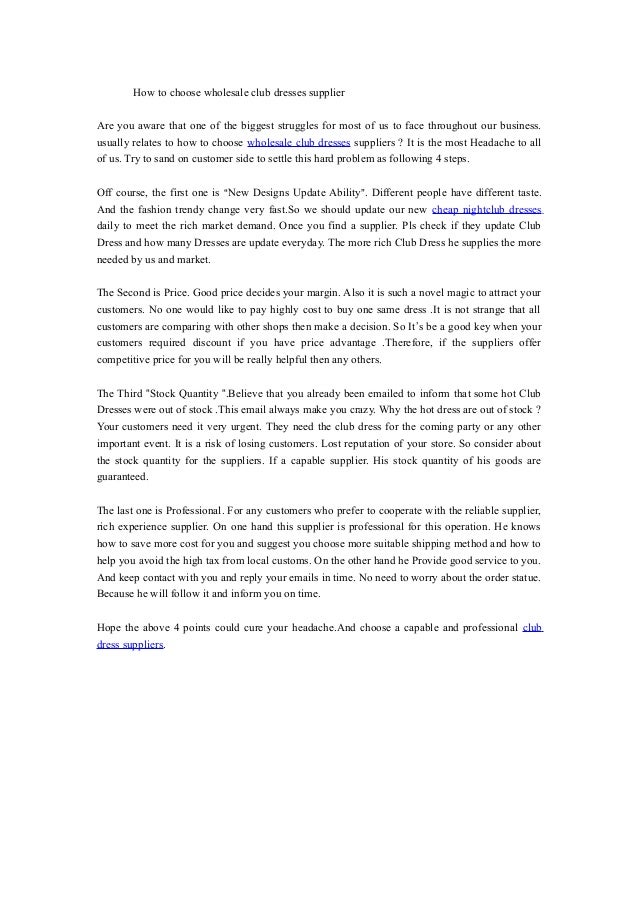 wholesale club dresses suppliers