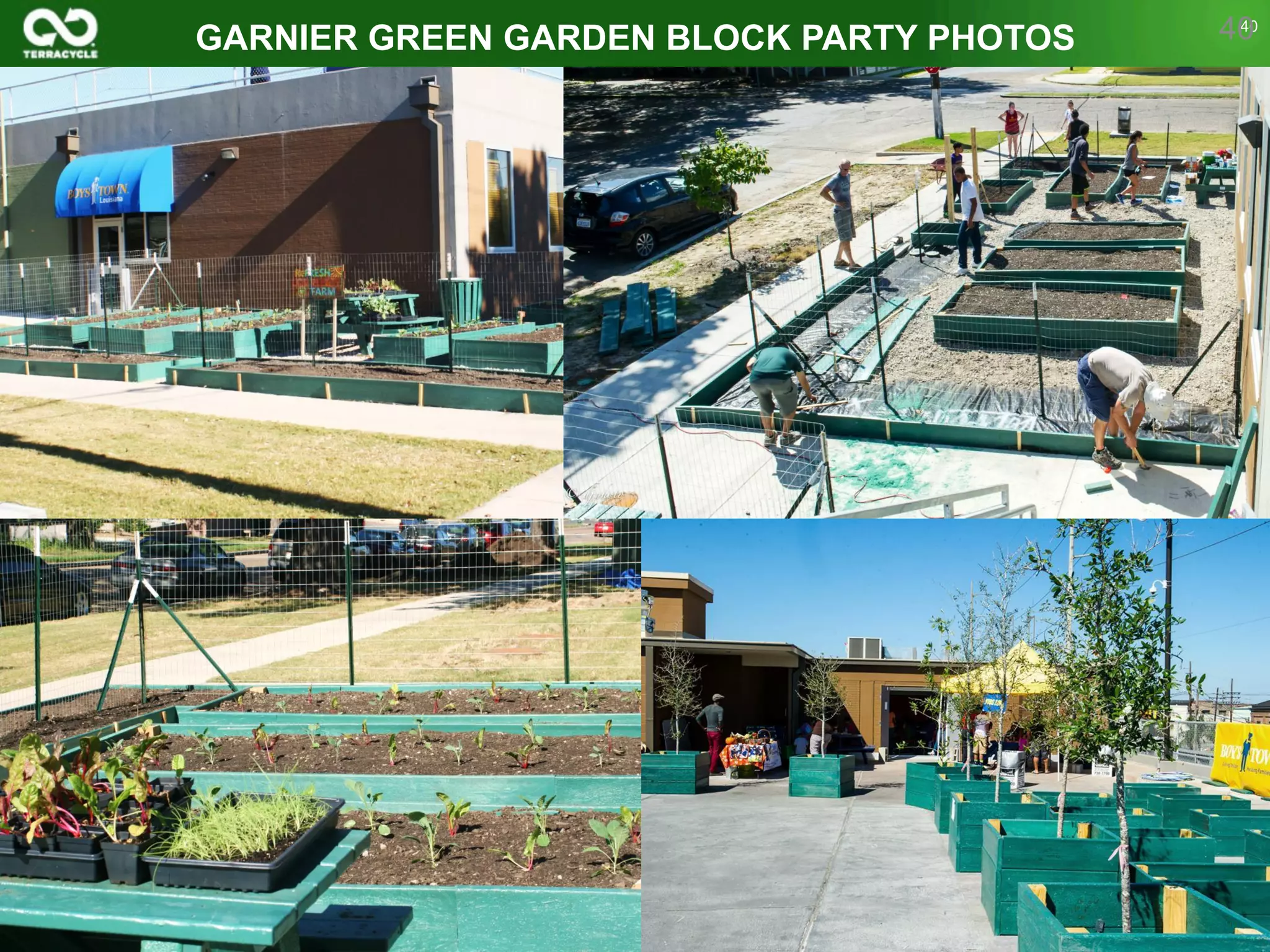TerraCycle ®, the TerraCycle Logo ®, and Brigade® are all Trademarks of TerraCycle Inc. used under license, www.terracycle.com, Toll-free 866.967.6766.

4040GARNIER GREEN GARDEN BLOCK PARTY PHOTOS
 