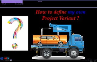 TMPA-2015-Keynote - Part: Illustration: The iCrash MessepVariant
iCrash SEP Variant - iCrash v1.ME
112 / 157
How to deﬁne my own
Project Variant ?
Nicolas Guelﬁ- Wednesday 11th November, 2015 (23:06) - University of Luxembourg, LU
 