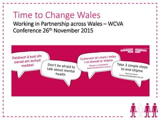 Time to Change Wales
Working in Partnership across Wales – WCVA
Conference 26th November 2015
 