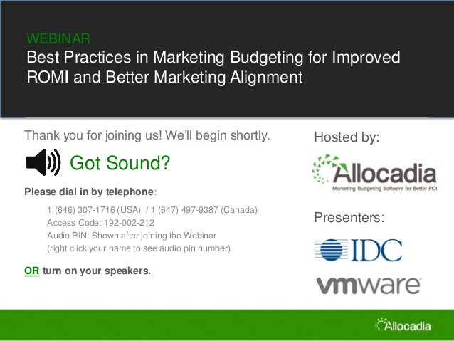 Best Practices In Marketing Budgeting For Improved Roi With Idc Vmwa