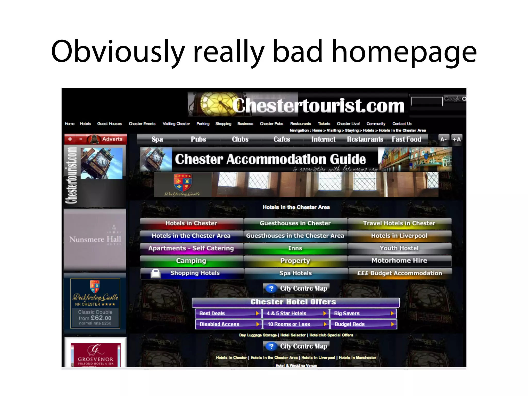 Obviously really bad homepage
 