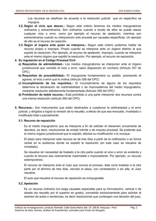 MEDIOS IMPUGNATORIOS EN EL PROCESO CIVIL | PDF