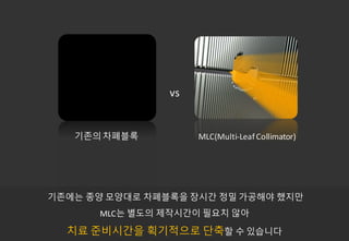 vs
??????? MLC(Multi-Leaf	Collimator)
???? ?? ???? ????? ??? ?? ???? ???
MLC? ??? ????? ??? ??
?? ????? ????? ??? ? ????
 