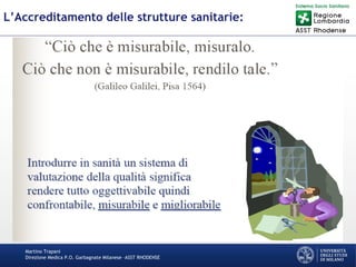 Martino Trapani
Direzione Medica P.O. Garbagnate Milanese –ASST RHODENSE
L’Accreditamento delle strutture sanitarie:
 