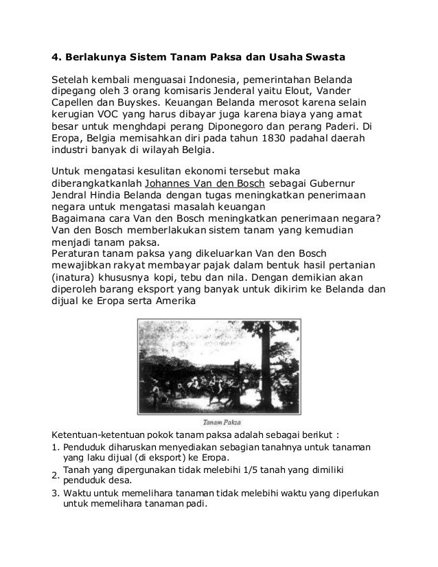 Latar belakang penerapan tanam paksa oleh pemerintah belanda di indonesia adalah