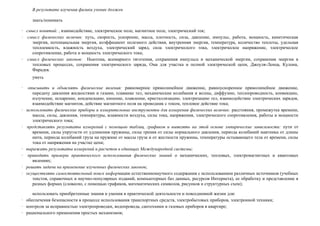 Физика как наука имеет своей предметной областью общие закономерности
природы во всем многообразии явлений окружающего нас мира. Характерные для
современной науки интеграционные тенденции привели к существенному расширению
объекта физического исследования, включая космические явления (астрофизика), явления в
недрах Земли и планет (геофизика), некоторые особенности явлений живого мира и
свойства живых объектов (биофизика, молекулярная биология), информационные системы
(полупроводники, лазерная и криогенная техника как основа ЭВМ). Физика стала
теоретической основой современной техники и ее неотъемлемой составной частью. Этим
определяются образовательное значение учебного предмета «Физика» и его содержательно-
методические структуры:
• Физические методы изучения природы.
• Механика: кинематика, динамика, гидро-аэро-статика и динамика.
• Молекулярная физика. Термодинамика.
• Электростатика. Электродинамика.
• Квантовая физика.
В аспектном плане физика рассматривает пространственно-временные формы
существования материи в двух видах – вещества и поля, фундаментальные законы природы
и современные физические теории, проблемы методологии естественнонаучного познания.
В объектном плане физика изучает различные уровни организации вещества:
микроскопический – элементарный частицы, атом и ядро, молекулы; макроскопический –
газ, жидкость, твердое тело, плазма, космические объекты как мегауровень. А также
изучаются четыре типа взаимодействий (гравитационное, электромагнитное, сильное,
слабое), свойства электромагнитного поля, включая оптические явления, обширная область
технического применения физики.
Общими целями, стоящими перед курсом физики, является формирование и
развитие у ученика научных знаний и умений, необходимых для понимания явлений и
процессов, происходящих в природе, быту, для продолжения образования.
Информация о количестве учебных часов, на которое рассчитана программа.
Федеральный базисный учебный план для образовательных учреждений Российской
Федерации отводит 140 часов для обязательного изучения физики на базовом уровне
ступени среднего (полного) общего образования. В том числе в 10 классе 70 учебных часов
из расчета 2 учебных часа в неделю, а в 11 классе обучение заканчивается на неделю
раньше, поэтому 68 часов в год.
Рабочая программа составлена с учетом разнородности контингента учащихся
непрофилированной средней школы. Поэтому она ориентирована на изучение физики в
средней школе на уровне требований обязательного минимума содержания образования и,
в то же время, дает возможность ученикам, интересующимся физикой, развивать свои
способности при изучении данного предмета. Увеличение часов направлено на усиление
общеобразовательной подготовки, для закрепления теоретических знаний практическими
умениями применять полученные знания на практике (решение задач на применение
физических законов) и расширения спектра образования интересов учащихся.
В рабочую программу включены элементы учебной информации по темам и
классам, перечень демонстраций и фронтальных лабораторных работ, необходимых для
формирования умений, указанных в требованиях к уровню подготовки выпускников
старшей школы.
Весь курс физики распределен по классам следующим образом:
3
 