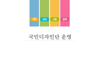국민디자인단 운영
 