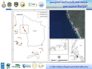 53
แผนยุทธศาสตร์ระบบนิเวศทางทะเล
อุทยานแห่งชาติตะรุเตา
“การจัดการทรัพยากรในอุทยานแห่งชาติอย่างมีส่วนร่วม”
 
