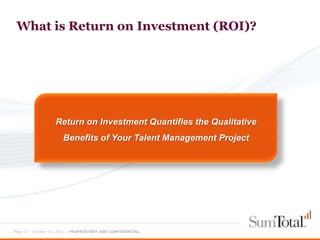 The ROI of Talent Management