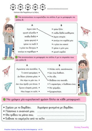 Ενότητα 10α Παιχνίδια με τις λέξεις
Ευνίκη Τοκατλή
Επιμέλεια: Χρήστος Χαρμπής http://xristx.blogspot.gr σελ.16
 