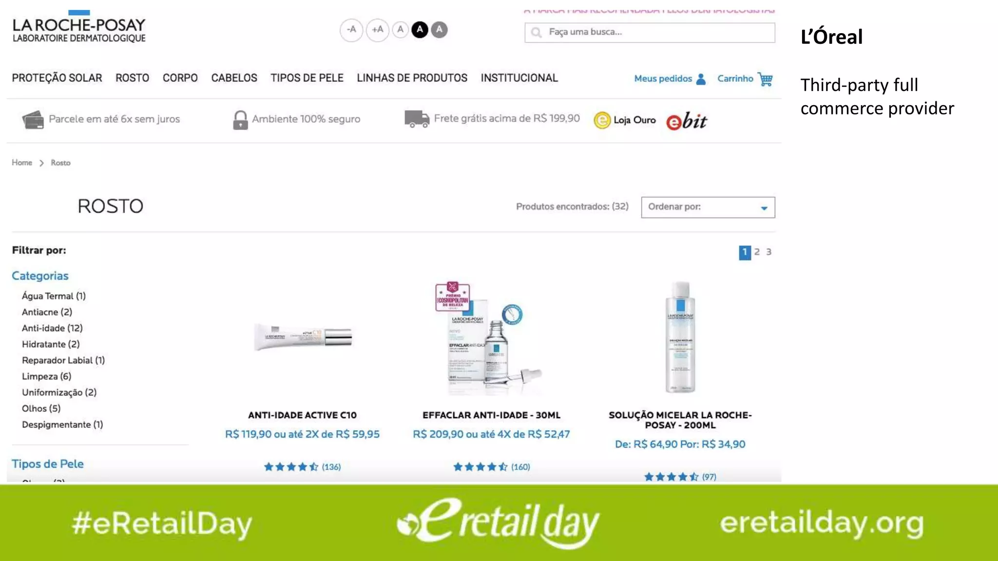 L’Óreal
Third-party full
commerce provider