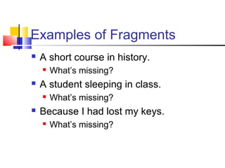10.fragement sentence | PPT