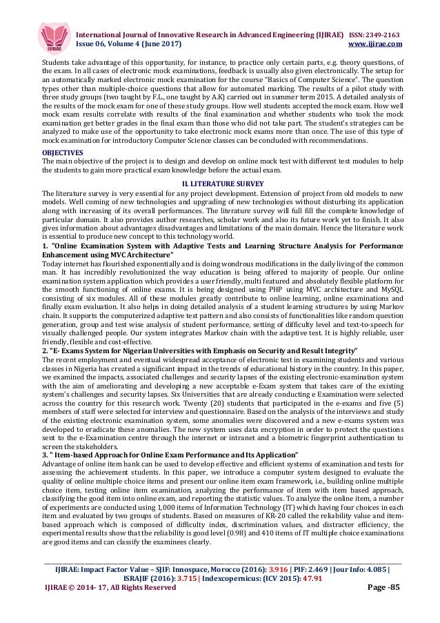 Research on online examination system image