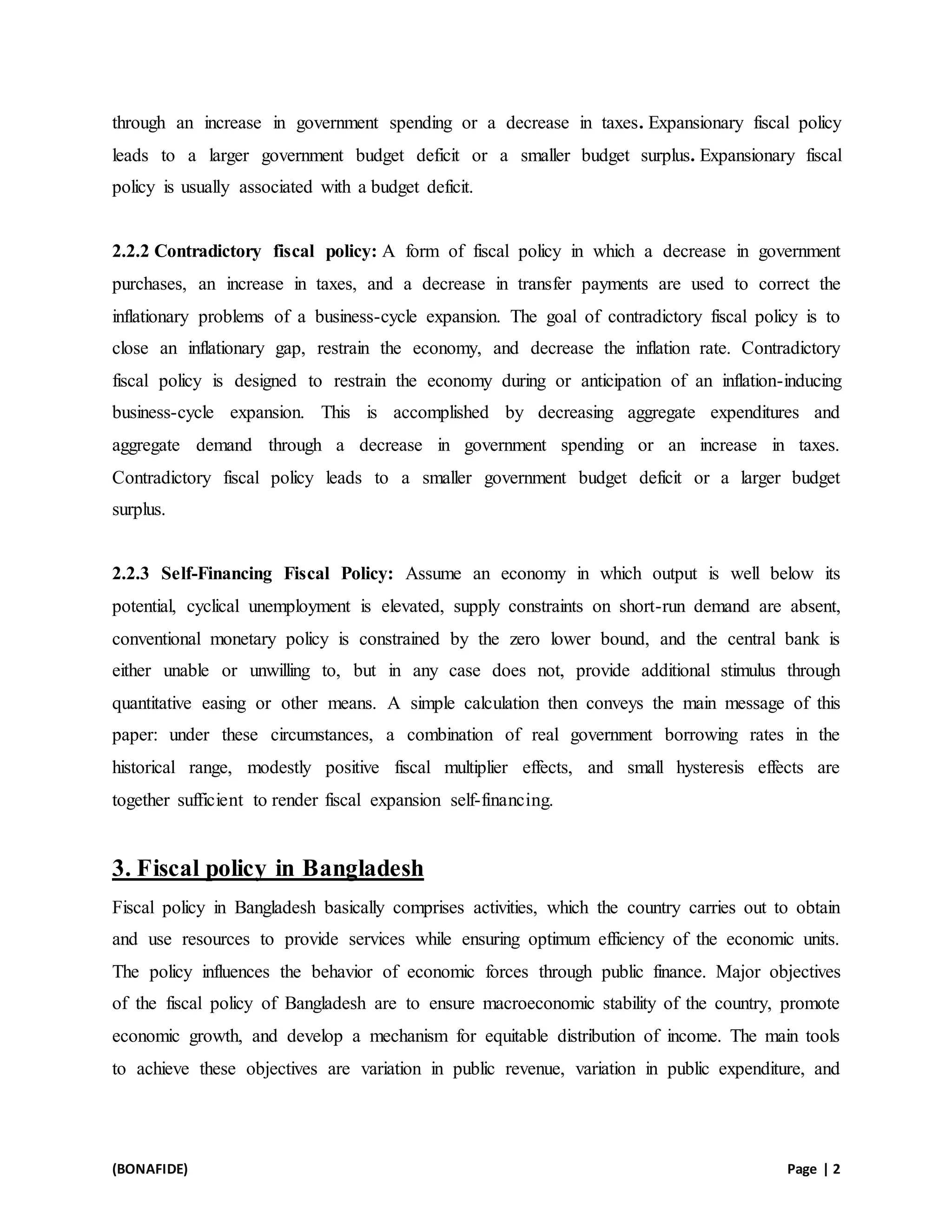 fiscal policy in Bangladesh | DOCX