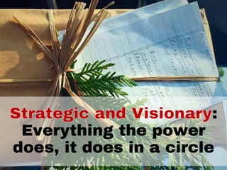 :
Everything the power
does, it does in a circle
 