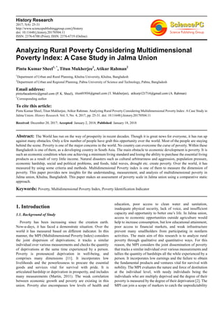 Analyzing Rural Poverty Considering Multidimensional Poverty Index: A ...