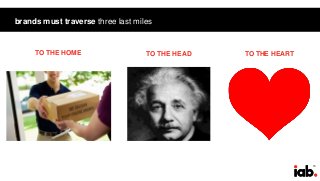 15
brands must traverse three last miles
TO THE HEAD TO THE HEARTTO THE HOME
 