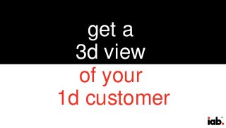 38
get a
3d view
of your
1d customer
 