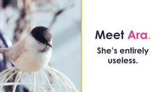 Meet Ara.
She’s entirely
useless.
 