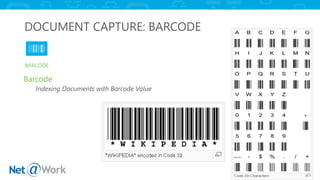 DOCUMENT CAPTURE: BARCODE
Barcode
Indexing Documents with Barcode Value
 