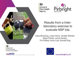 Results from a Inter-
laboratory exercise to
evaluate NSP kits
Clare Browning, Lissie Henry, Ginette Wilsden
Satya Parida, Lynne Hendry,
Tim Pollard, Anna Ludi, Donald King
 