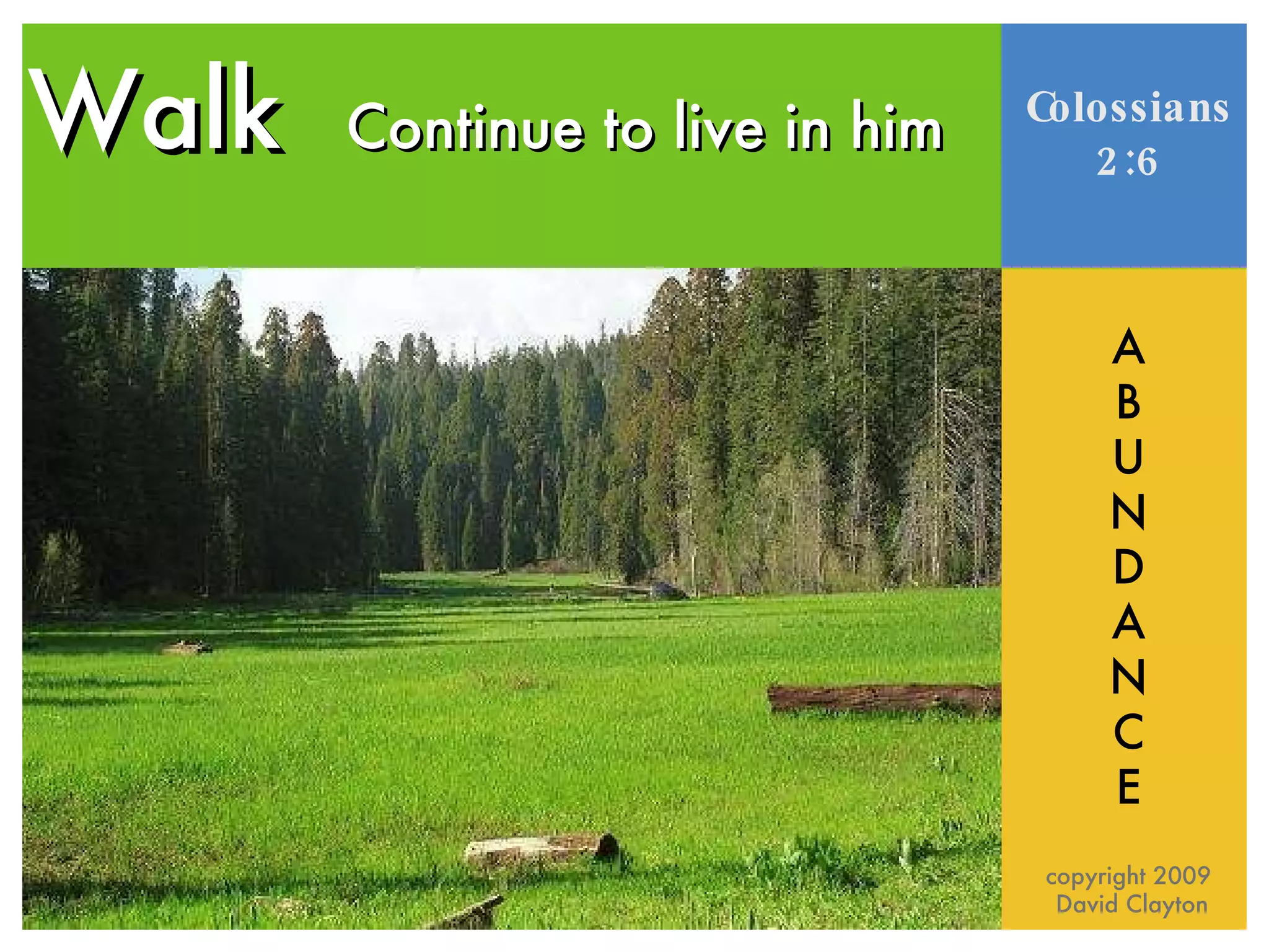 Colossians 2:6-7 Pictures of Faith | PPT