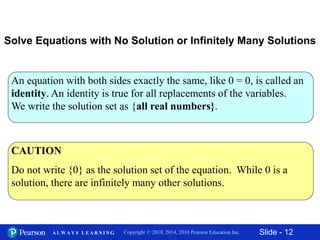 10.3 more on solving linear equations | PPTX