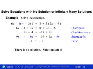 10.3 more on solving linear equations | PPTX