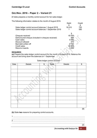 Control accounts | PDF