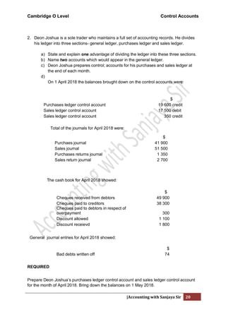 Control accounts | PDF