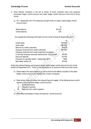 Control accounts | PDF