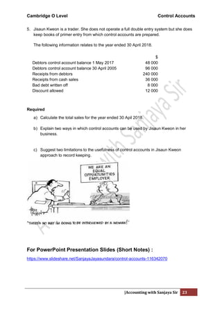 Control accounts | PDF
