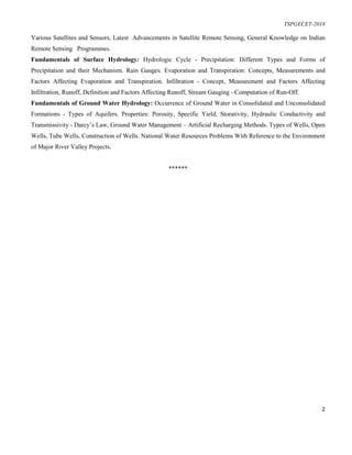 TS PGECET Environmental 2018 Syllabus | PDF