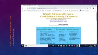 ToxicChemicalsRestrictedToBe
Imported/Exported
 