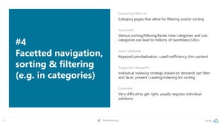 pa.ag@peakaceag42
#4
Facetted navigation,
sorting & filtering
(e.g. in categories)
Caused by/refers to:
Category pages tha...