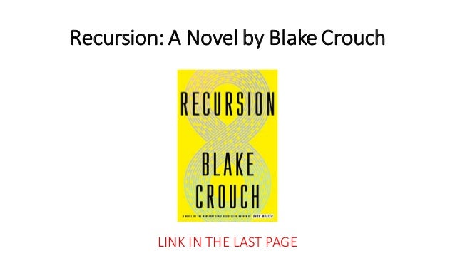 Recursion A Novel Free Book Books Google Play
