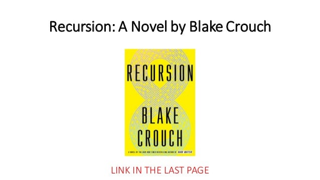 Recursion A Novel Free Book Books Google Play Recursion A Novel Free Book Books Google Play
