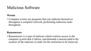 Malicious software and software  security